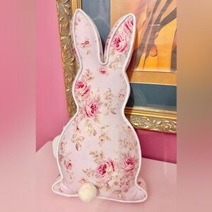 Shabby Chic Pink Floral Bunny Pillow
